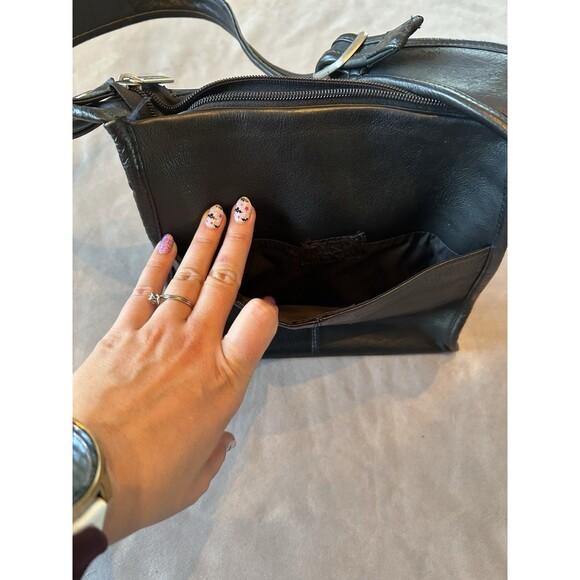 Le Donne Leather Collection Black Shoulder Bag Purse - Picture 9 of 9